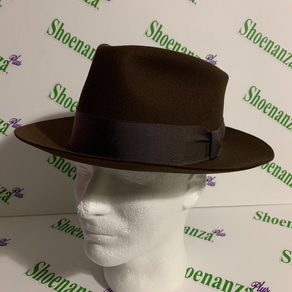 Vintage Meyer The Hatter Fedora Hat New Orleans Brown Indian Jones Cosplay 7 3/8